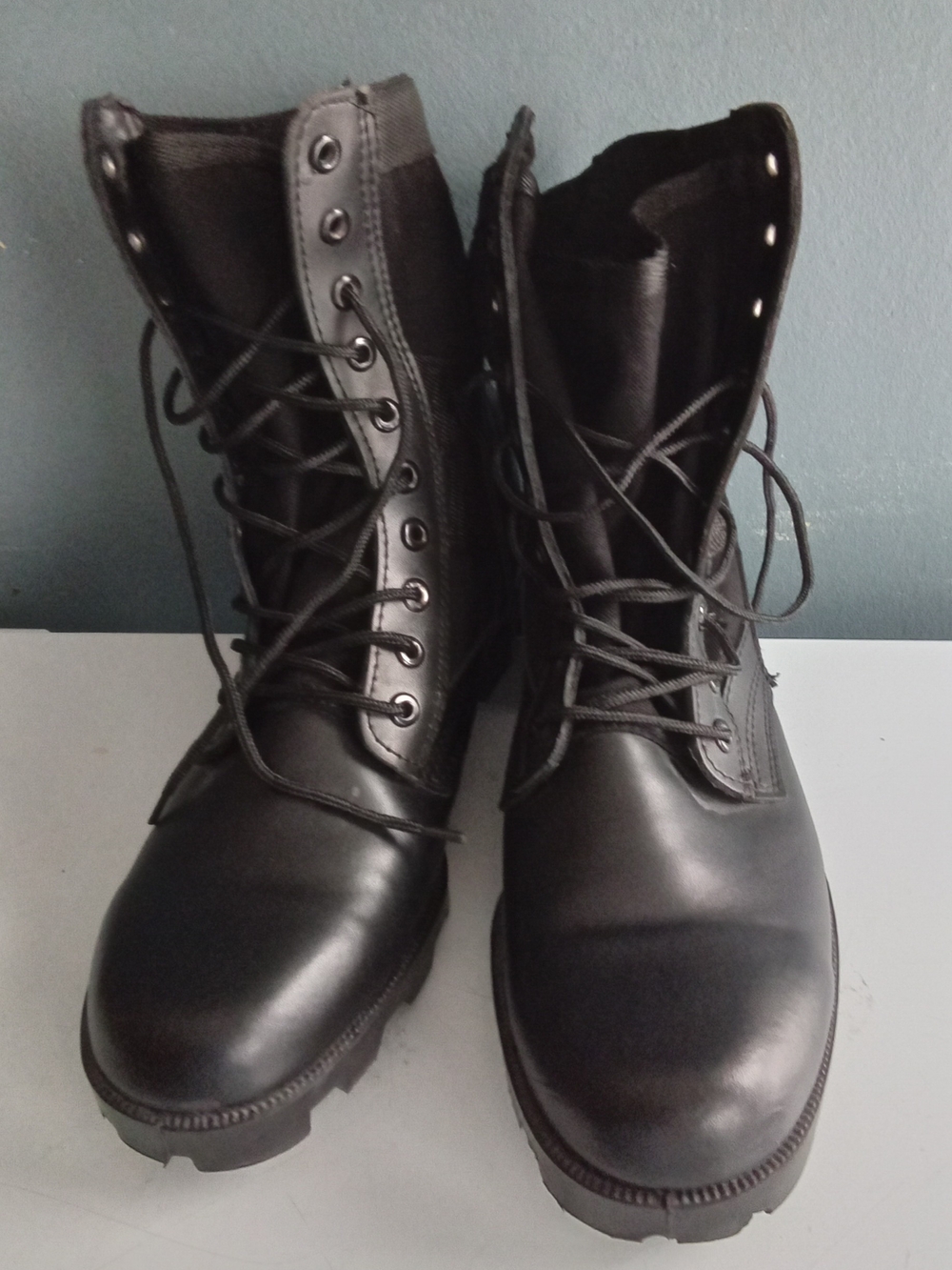 Men's Black Lace-Up Combat Boots